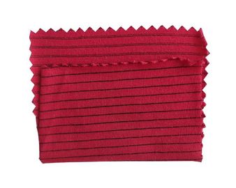 ESD ถักผ้าฝ้ายผ้าป้องกันไฟฟ้าสถิตย์สำหรับเสื้อโปโลเสื้อยืดสีดำสีน้ำเงินสีแดง