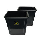 กล่องเครื่องมือคลีนรูมพลาสติกสีดำป้องกันไฟฟ้าสถิตย์ถังขยะ / ถังขยะ ESD