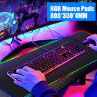 แผ่นรองเมาส์สำหรับเล่นเกม RGB ขนาดใหญ่กันน้ำกันลื่นฐานยางเรืองแสงแผ่นรองเมาส์แบบขยาย LED