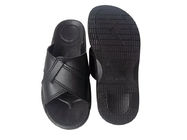 Cross Type ESD Safety Shoes รองเท้าแตะ PU ป้องกันไฟฟ้าสถิตย์หนาสีดำเป็นมิตรต่อสิ่งแวดล้อม