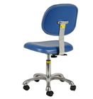 เก้าอี้เซฟตี้ ESD ที่สะดวกสบายในอุตสาหกรรมหนัง PU สีดำหรือสีน้ำเงินที่วางแขนเสริม