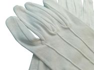 ถุงมือผ้าฝ้าย 100% ถุงมือป้องกันไฟฟ้าสถิตย์ป้องกันไฟฟ้าสถิตย์สำหรับการประกอบอิเล็กทรอนิกส์