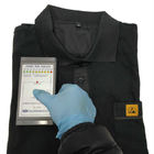 เสื้อโปโลป้องกันไฟฟ้าสถิตย์แขนสั้นระบายอากาศสำหรับอุตสาหกรรมเซมิคอนดักเตอร์