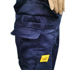 กางเกง ESD ผ้าฝ้ายโพลีเอสเตอร์คาร์บอนไฟเบอร์ป้องกันไฟฟ้าสถิตย์