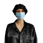 สีดำ 4% คาร์บอนไฟเบอร์ Unisex ESD เสื้อผ้าที่ปลอดภัยป้องกันไฟฟ้าสถิตย์พร้อมหมวก