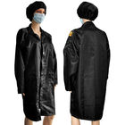 สีดำ 4% คาร์บอนไฟเบอร์ Unisex ESD เสื้อผ้าที่ปลอดภัยป้องกันไฟฟ้าสถิตย์พร้อมหมวก