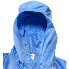 เสื้อผ้าป้องกันไฟฟ้าสถิตย์ป้องกันไฟฟ้าสถิตย์ปลอดฝุ่นสีน้ำเงินสำหรับอุตสาหกรรมคลีนรูม