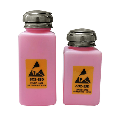 4OZ 6OZ 8OZ ขวดใส่ ESD แบบป้องกันไฟฟ้าสถิตสีชมพูสำหรับตัวทำละลาย