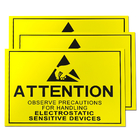 Attention Static Control Area ป้าย ESD ขนาด 20x30ซม. สี่เหลี่ยมผืนผ้าสีเหลือง สำหรับ EPA