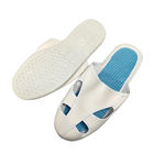 สีขาว ESD รองเท้าทํางานกันสติก 4 หลุม PVC Sole+PU ผ้ารองเท้าอุตสาหกรรมด้านบน