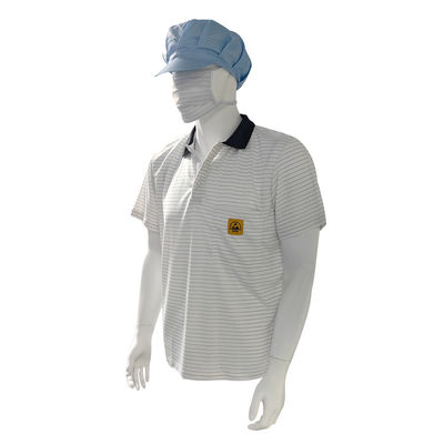 7MM สาย ESD เสื้อยืด โพลีเอสเตอร์ สายไหม สายไหม สายไหม สายไหม โปโล