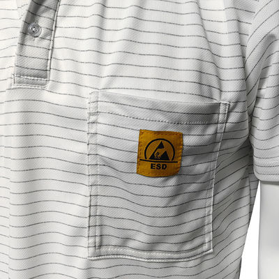 7MM สาย ESD เสื้อยืด โพลีเอสเตอร์ สายไหม สายไหม สายไหม สายไหม โปโล