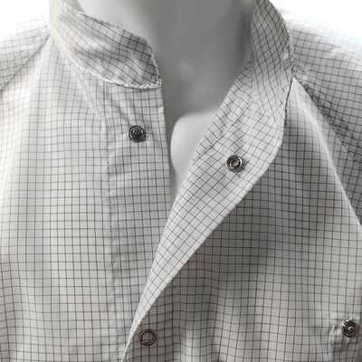 98% โพลีเอสเตอร์ + 2% สายคาร์บอน 5 มม Grid ESD แอนติสแตตติก เสื้อความปลอดภัย