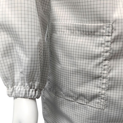 98% โพลีเอสเตอร์ + 2% สายคาร์บอน 5 มม Grid ESD แอนติสแตตติก เสื้อความปลอดภัย