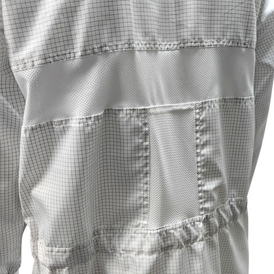 98% โพลีเอสเตอร์ + 2% สายคาร์บอน 5 มม Grid ESD แอนติสแตตติก เสื้อความปลอดภัย