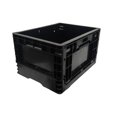 400*300*220MM กล่องพับกันสแตตติกสีดํากล่องพลาสติกหมุนเวียนกล่องพับกล่องพลาสติก