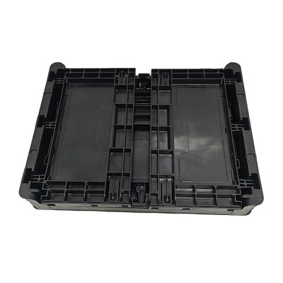 400*300*220MM กล่องพับกันสแตตติกสีดํากล่องพลาสติกหมุนเวียนกล่องพับกล่องพลาสติก