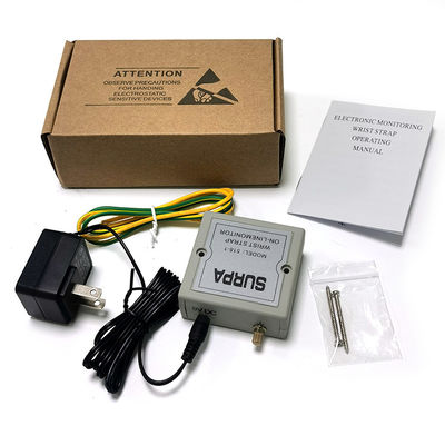 เครื่องตรวจจับเข็มขัดข้อมือแบบ Antistatic 518-1 เครื่องตรวจสอบเข็มขัดข้อมือแบบ Electrostatic Ring Alarm Esd