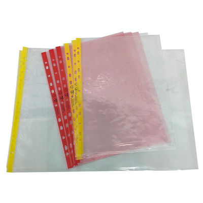 11 หลุม กระเป๋าเอกสารห้องสะอาดสีชมพูหรือสีเหลือง A4 A3 กระเป๋าเอกสาร ESD ที่ไม่สะอาดฝุ่น