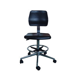 เก้าอี้เซฟตี้ ESD แบบกระจายไฟฟ้าสถิต PU Work Stool Foot Ring และที่วางแขนสีดำ