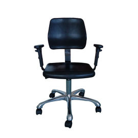 เก้าอี้เซฟตี้ ESD แบบกระจายไฟฟ้าสถิต PU Work Stool Foot Ring และที่วางแขนสีดำ