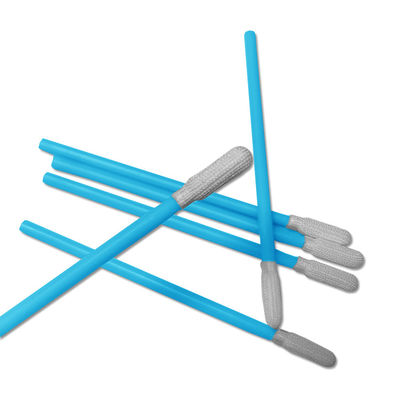 PS743 การทําความสะอาดช่องว่าง สับห้องสะอาด Stick PP Handle Polyester Tip สับห้องสะอาดอุตสาหกรรม