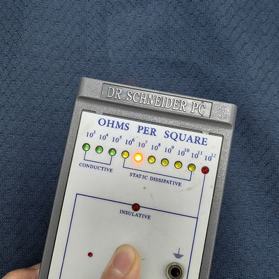 เนื้อผงแอนติสแตตติก 6 มม ไดมอนด์ นาวีสีน้ําเงิน สวมสําหรับเสื้อ ESD และเสื้อโปโล