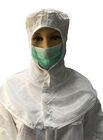 โพลีเอสเตอร์ ESD เสื้อผ้าที่ปลอดภัยปราศจากฝุ่นผ้าคลุมไหล่ป้องกันไฟฟ้าสถิตย์หมวกด้านหน้า Velcro Closure