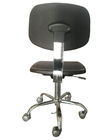 Polyurethane ESD Safe Chairs ป้องกันไฟฟ้าสถิตย์พร้อมฐานโครเมี่ยมและลูกล้ออลูมิเนียม