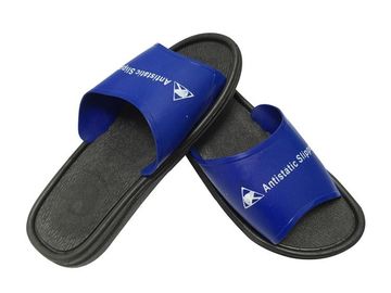 รองเท้าแตะ PVC แบบซักได้ประหยัด ESD Safety Shoes สีน้ำเงิน Upper W / Black Sole