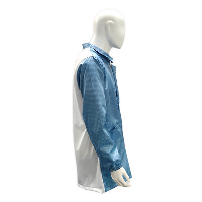 เสื้อเกม ESD ที่กันสติกด้วยรัดรัดลวด ซีปเปอร์ขาว