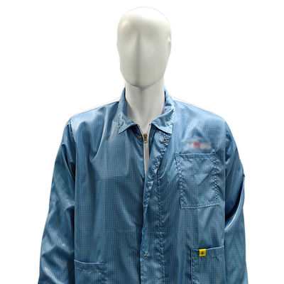 เสื้อเกม ESD ที่กันสติกด้วยรัดรัดลวด ซีปเปอร์ขาว