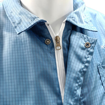 เสื้อเกม ESD ที่กันสติกด้วยรัดรัดลวด ซีปเปอร์ขาว