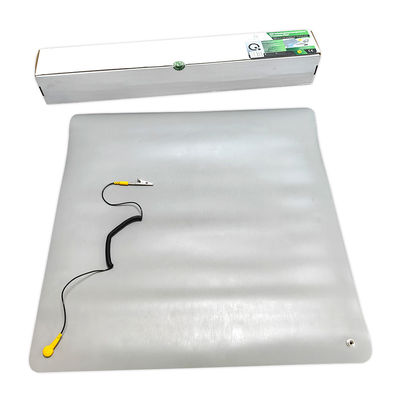 ESD สีเทา PVC โต๊ะ Mat แอนติสตาติก Mat กับปุ่มสําหรับพื้นที่ Antistatic