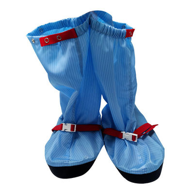 ห้องสะอาด สีฟ้า Anti Static Boot งาน 5MM สาย ESD เนื้อผ้า รองเท้ายาว