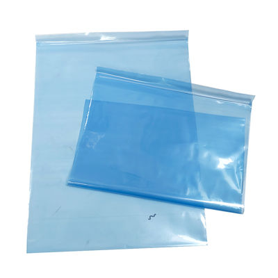 0.75mm*300*400mm กระเป๋าป้องกันแอนติสตาติกสีฟ้า ESD กระเป๋าล็อคซิปสําหรับห้องสะอาด