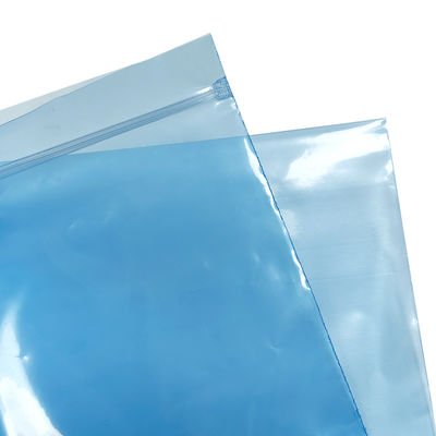 PE สีฟ้า ESD ซิปล็อคกระเป๋าป้องกัน สําหรับห้องสะอาดบรรจุชิ้นส่วนอิเล็กทรอนิกส์ขนาดเล็กและกลาง