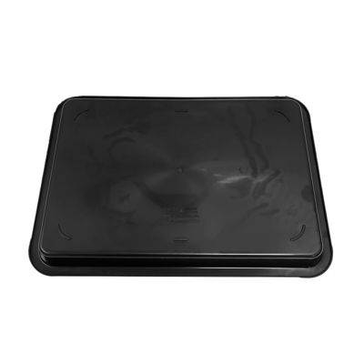 530x365x43mm ESD แอนติสตาติกสแควร์เทรย์ สีดํา พลาสติกสี่เหลี่ยม อบ ESD เทรย์ ESD อิเล็กทรอนิกส์วงกลม Turntable