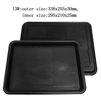 338x255x30mm Anti Static Square Tray สีดํา พลาสติกสี่เหลี่ยม ช่องอ่อน ESD เครื่องหมุนวงกลมอิเล็กทรอนิกส์