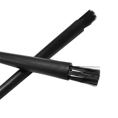 แปรงป้องกันไฟฟ้าสถิต ESD ขนาดเล็ก ไฟเบอร์คาร์บอน สำหรับทำความสะอาดอุตสาหกรรม แปรงป้องกันไฟฟ้าสถิต