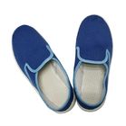รองเท้าเซฟตี้ผ้าสีน้ำเงินเข้ม ESD รองเท้าป้องกันไฟฟ้าสถิตย์แบบไม่มีรูสำหรับพื้นที่ EPA
