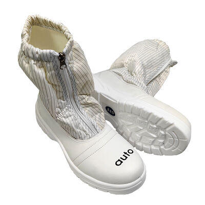 รองเท้าบูทหุ้มข้อสั้นแบบผสมผสานฟองน้ำป้องกันไฟฟ้าสถิต ESD สีขาว