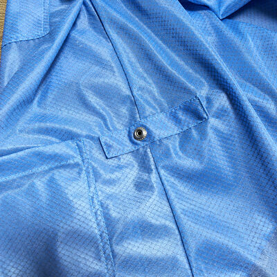 เสื้อแจ็คเก็ตคลีนรูมป้องกันไฟฟ้าสถิต ESD พร้อมผ้าตาข่ายเพชร