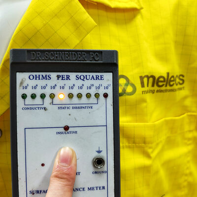 Yellow 5mm Grid ESD Lab Coat With Snap Buttons