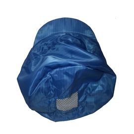 สีน้ำเงินป้องกันไฟฟ้าสถิตย์ ESD Visor Cap ริบบิ้นยืดหยุ่นรอบตาข่ายเปิดด้านบน