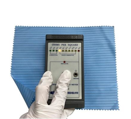 10e6ohm Antiestatica Cleanroom Conductive Lint Free Polyester ESD Safe Anti-Static Fabric for Lab Coat