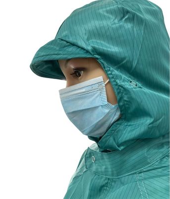 Workshop 5mm Stripe Dust Free ESD Uniform Coat พร้อมฮูด