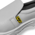 คลีนรูม ESD นิ้วเท้าเหล็กสีขาวป้องกันไฟฟ้าสถิตย์รองเท้านิรภัยระบายอากาศ ESD รองเท้าป้องกันไฟฟ้าสถิตย์