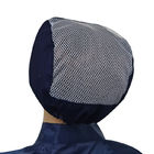 คลีนรูมอิเล็กทรอนิกส์ทำงานหมวกผ้าฝ้ายโพลีเอสเตอร์สีน้ำเงิน TC ESD หมวกป้องกันไฟฟ้าสถิตย์