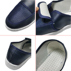 ผ้าตาข่าย PVC ป้องกันไฟฟ้าสถิตย์สีน้ำเงินระบายอากาศ ESD รองเท้าเซฟตี้ล้างทำความสะอาดได้